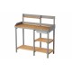 Outdoor Potting Bench, Wooden Workstation Table with Cabinet for Backyard Garden Supplies