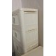 Cream White 19.69 Inch  Side Wide Folding Storage Cabinet ,3 Tiers,19.69 Inch ×11.81 Inch ×31.1 Inch ,Collapsible Storage Bins with Magnetic Door, Plastic Storage Cabinet with Wheels