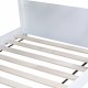 Twin Over Twin House Floor Bunk Bed with Headboards, Footboards and Guardrails, Ladder, Rubber Wood Bunk Bed with Safety Guardrails,White