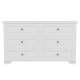 6 Drawers Elegant Design Wooden Dresser, Retro Style Storage Cabinet with Metal Handles for Bedroom, White