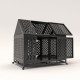 45 Inch  Heavy Duty Dog Crate Indestructible Pet Dog Cage Crate Kennel with Roof Top 2 Doors Removable Trays, Lockable Wheels, Escape-Proof for High Anxiety Large/Extra Dogs