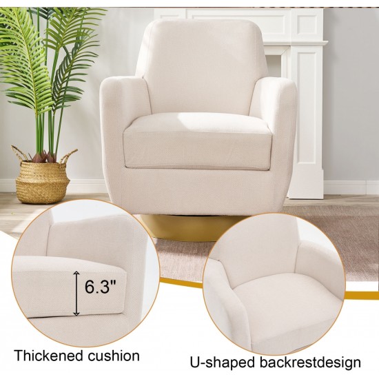 360 degree rotation armchair cotton linen skin friendly fabric ergonomic design living room chair Bedroom chair Living room chair suitable for indoor home