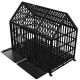 54 Inch  Heavy Duty Dog Crate Large Dog cage Strong Metal Dog Kennels and Crates for Large Dogs Top Open with 2 Doors 4 Lockable Wheels 2 Removable Trays