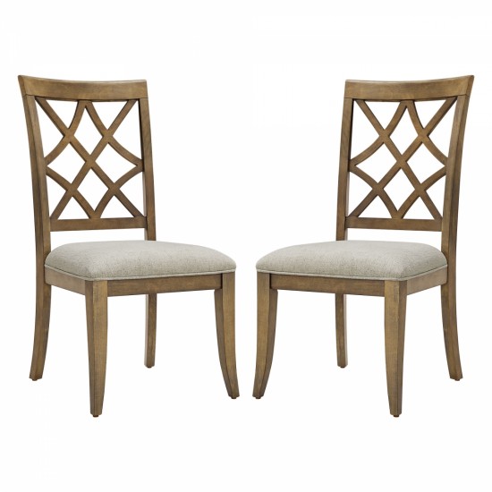 Wooden Frame Upholstered Dining Chairs set of 2,Mid Century Retro Chairs Comfor Kitchen Chairs for Living Room,Restaurant,Whithe OAK Color