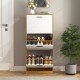 Shoe Storage Cabinet with 3 White Panel Flip Drawers, Freestanding Organizer for Entryway, Narrow Shoe Rack Cabinet