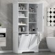 Bathroom Storage Cabinet with Doors and Drawers, Tilt-Out Laundry Hamper, Multiple Storage Space, Freestanding Style, Open Shelve, Adjustable Shelf, White (Old Sku:WF530560AAK)