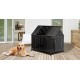 45 Inch  Heavy Duty Dog Crate Indestructible Pet Dog Cage Crate Kennel with Roof Top 2 Doors Removable Trays, Lockable Wheels, Escape-Proof for High Anxiety Large/Extra Dogs