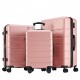 Hard sided expand suitcase with rotating wheels, TSA lock, retractable handle, Pink, 3P