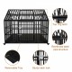 54 Inch  Heavy Duty Dog Crate Large Dog cage Strong Metal Dog Kennels and Crates for Large Dogs Top Open with 2 Doors 4 Lockable Wheels 2 Removable Trays