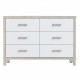 Elegant High Gloss Dresser with Metal Handle,Mirrored Storage Cabinet with 6 Drawers for Bedroom,Living Room,White