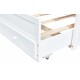 Twin Size Bed with Headboard, Footboard, Trundle and Three Storage Drawers, Twin Size Pine Wood Bed with Headboard, Footboard,White