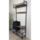 33.1 Inch  Wide Hall Tree with 2 Movable Drawers, Shoe Storage, Shelves and Garment Racks, 5-in-1 Entryway Bench with 23 Hooks (Fixed and Movable)