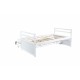 Twin Size Bed with Headboard, Footboard, Trundle and Three Storage Drawers, Twin Size Pine Wood Bed with Headboard, Footboard,White