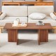 44.8 Inch Walnut Wood Grain MDF Coffee Table - Modern Luxury, Stable Triangular Support.The coffee table is made of medium density fiberboard material and is suitable for living rooms, bedrooms,etc.