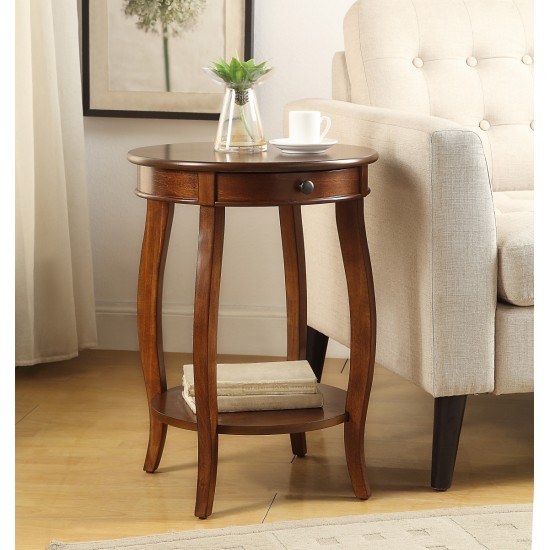 Alysa Walnut Finish Accent Table