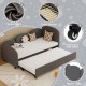 Twin Size Twin Size Bed frames With An Another Bed frame, Velvet Upholstered Daybed, Modern Sofa Bed Daybed Frame for Bedroom Living Room, Suitable for Living Room, Kids Room, Bedroom (Ddry Gray)