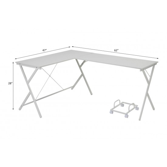 Dazenus White Finish Computer Desk