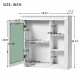 Bathroom Medicine Cabinet with Mirror, Wall Mounted Mirror Cabinet with Storage Organizer, Over the Toilet Storage White Storage Cabinet for Bathroom