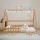 Full Size Wood House Bed with Window and Fence, Natural(Old SKU: WF304147AA)