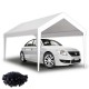 12x20ft Carport Replacement Canopy Cover, Waterproof & UV Protected Tarp with 76 Elastic Buckles Suit for Garage Shelter, Frame is Not Included,white