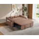 1 versatile foldable sofa bed in 3 lengths, modern sofa sofa sofa suede pull-out bed, adjustable back and with USB port and ashtray and swivel phone stand