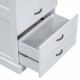 Tall Bathroom Storage Cabinet, Cabinet with Two Doors and Drawers, Adjustable Shelf, MDF Board, White