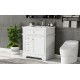 30 Inch  Bathroom Vanity with Sink, One Tip-out Drawer, Three Drawers, Door Shelf, Soft Closing Door, White