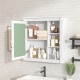 Bathroom Medicine Cabinet with Mirror, Wall Mounted Mirror Cabinet with Storage Organizer, Over the Toilet Storage White Storage Cabinet for Bathroom