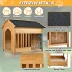 60.2 Inch  Large Wooden Dog House with Porch, Cabin Style Dog Crate with Asphalt Roof and Elevated Floor, Dog Kennel with Side Window and Doors, Perfect for Medium & Large Dogs, Nature