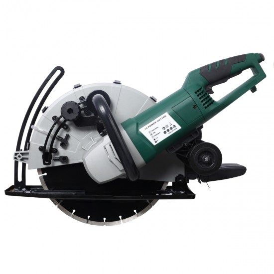 Portable 14 Inch  Wet/Dry Electric Corded Circular Concrete Saw/Power Angle Cutter 2600W w/Water Line & Guide Roller (With Blade)ETL certificate.