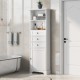 White Tall Storage Cabinet with 3 Drawers and Adjustable Shelves for Bathroom, Study, Office and Interior, MDF Board with Painted Finish (Old Sku:WF298151AAK)