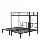 Twin over Twin & Twin Bunk Beds for 3, Twin XL over Twin & Twin Bunk Bed Metal Triple Bunk Bed, Black