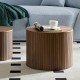 MDF nested table set 2 pieces, handcrafted round coffee table in living/lounge area, walnut color