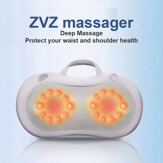 Massage the back and neck with heated, kneading deep tissue massage pillows