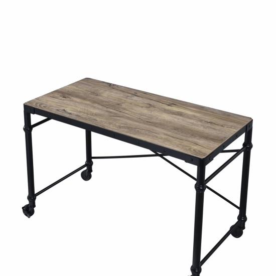 Oklarth Rustic Oak & Black Finish Writing Desk