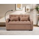 1 versatile foldable sofa bed in 3 lengths, modern sofa sofa sofa suede pull-out bed, adjustable back and with USB port and ashtray and swivel phone stand