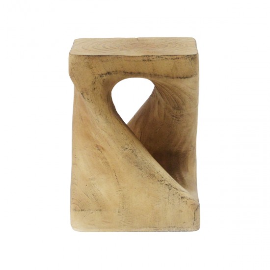 MGO Twist Shape Side Table, Wood-like texture, Natural Color