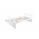 Twin Size Bed with Headboard, Footboard, Trundle and Three Storage Drawers, Twin Size Pine Wood Bed with Headboard, Footboard,White