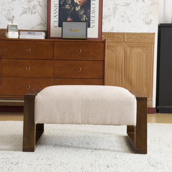 Sleek and Stylish Ottoman, Beige