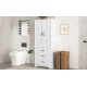 Tall Bathroom Storage Cabinet, Cabinet with Two Doors and Drawers, Adjustable Shelf, MDF Board, White