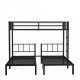 Twin over Twin & Twin Bunk Beds for 3, Twin XL over Twin & Twin Bunk Bed Metal Triple Bunk Bed, Black