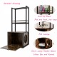 55 Inch Refined Litter Box Enclosure with Storage Shelves and 2 Hanging Clothes Rack, 4-in-1 Hidden Cat Litter Box Enclosure Furniture with Shelf, Reversible Entrance,Rustic Brown