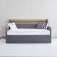 Twin Size Daybed with Storage Drawers, Upholstered Daybed with Charging Station and LED Lights, Gray(Old Item W1580S00034)