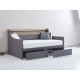 Twin Size Daybed with Storage Drawers, Upholstered Daybed with Charging Station and LED Lights, Gray(Old Item W1580S00034)