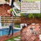 Acacia Wood Interlocking Deck Tiles Checker Pattern, 30 PCS  12 Inch  x 12 Inch  Square Acacia Hardwood Outdoor Flooring for Patio, Bancony, Pool Side,...