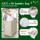 Laundry Hamper With Lid PE Rattan Powder Coating Frame Clothes Hampers with 01 Removable Bags, 100L, Gray Color