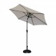 8.8 feet Outdoor Aluminum Patio Umbrella, Patio Umbrella, Market Umbrella with 33 pounds Round Resin Umbrella Base, Push Button Tilt and Crank lift, Creme