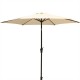 8.8 feet Outdoor Aluminum Patio Umbrella, Patio Umbrella, Market Umbrella with 33 pounds Round Resin Umbrella Base, Push Button Tilt and Crank lift, Creme