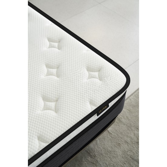 Hybrid 10 Inch Queen Mattress in a Box, Pillow Top Bed Cushion with Breathable and Hypoallergenic Design, Medium Firm for Lumbar Support