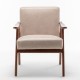 Accent Chair with Microfiber Upholstery and Solid Wood Frame, Classic Mid-Century Modern Living Room Furniture for Extra Seating, Light Camel